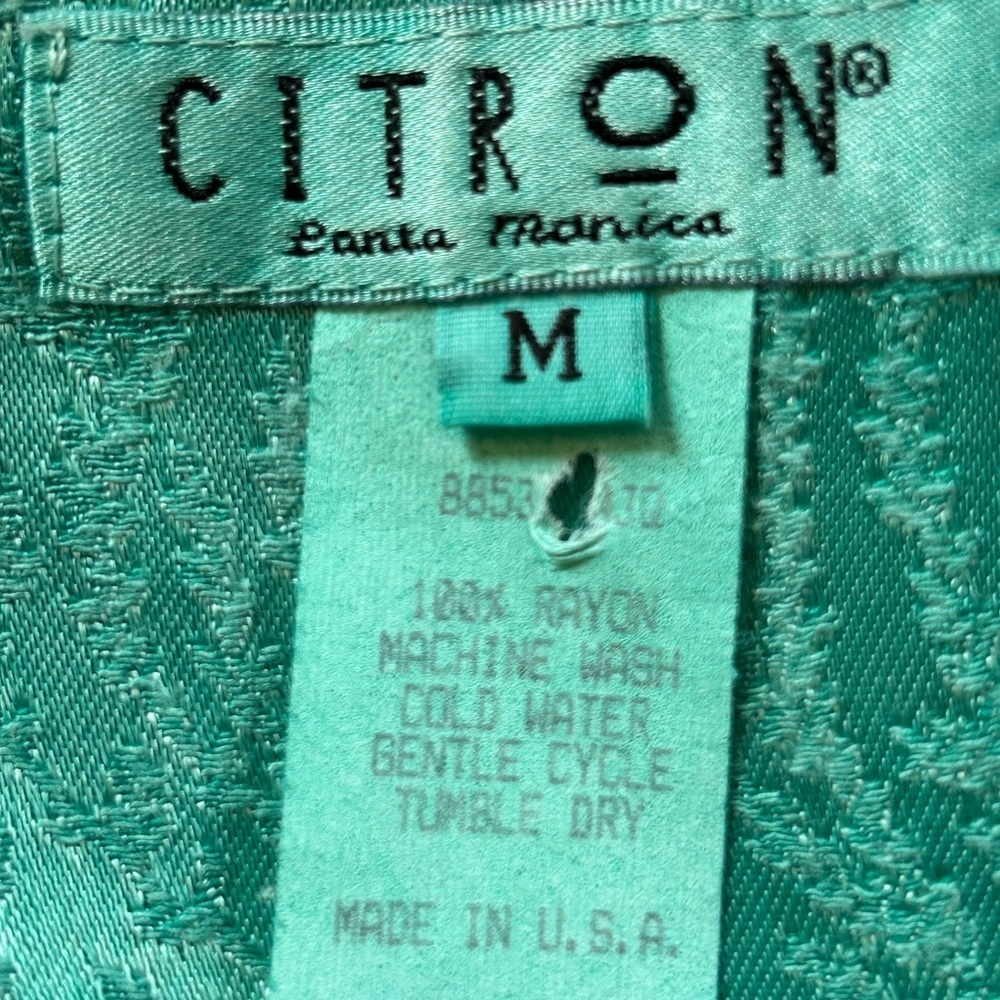 Citron Santa Monica MED 100% rayon mint turquoise cottagecore Dress - Picture 10 of 11